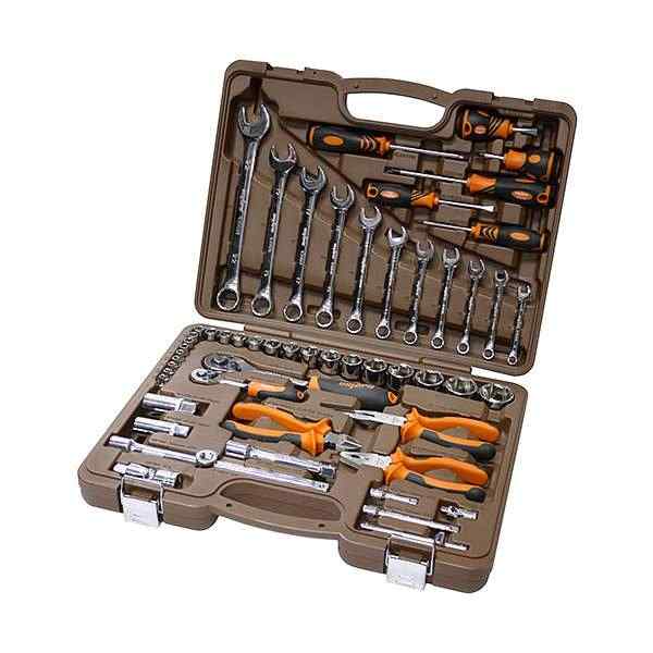 Набор инструмента торцевые головки 4-32мм, 1/4", 1/2" 55 пр./OMBRA