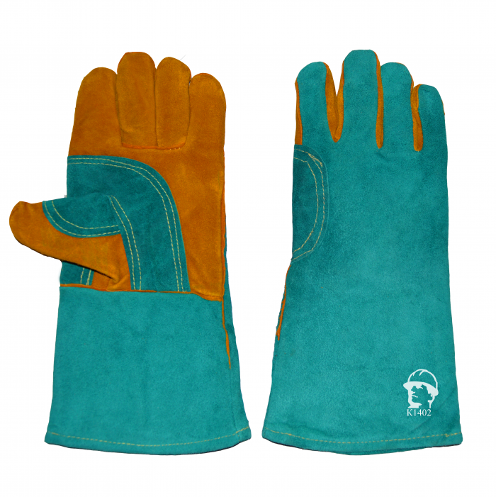 Краги особопрочные, KEVLAR, с подкладкой зеленый/желтый (1402)