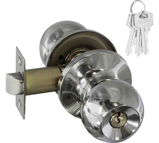 Защелка дверная ЗШ-01 ключ/фиксатор, хром НОРА-М 15687