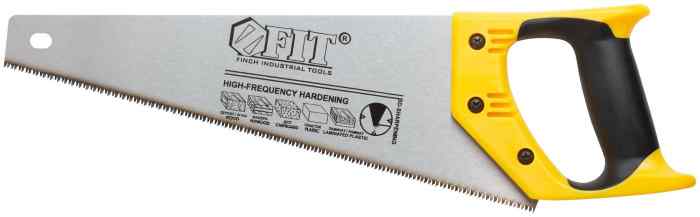 Ножовка по дереву, мелкий каленый зуб 11 ТPI , 350 мм, обрез.ручка FIT