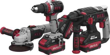 Набор инструментов аккум. P.I.T. P0005-03 (УШМ PWS20H-125B, дрель PSB20H-10C, перфоратор PBH20H-22B)