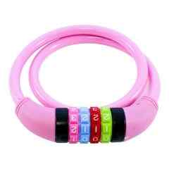 Замок навесной кодовый с тросом ВС-Т10К розовый длина 650мм D10 мм АВАНГАРД