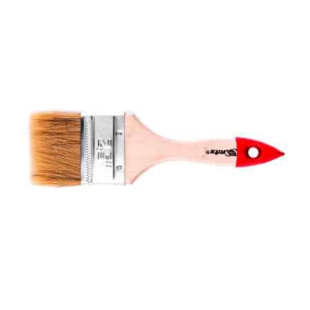Кисть плоская "Стандарт" 2,5" 63мм, натуральная щетина, деревянная ручка MATRIX