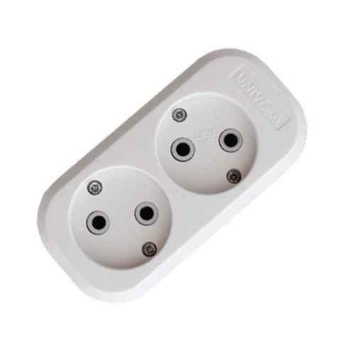 Колодка б/з 2 гн. белая, АВС-пластик Е202 Универсал