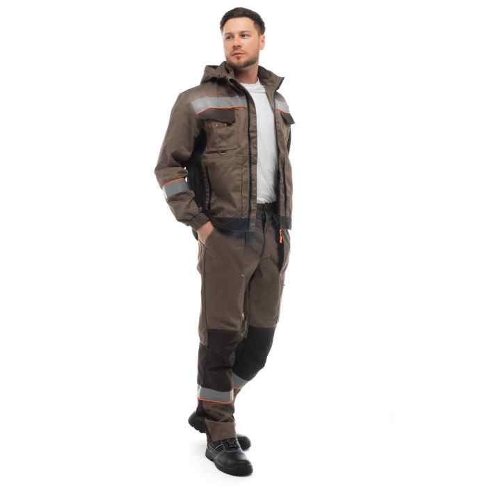 Костюм мужской «БЕРГЕН» куртка, брюки цв. бежевый, т. коричневый 