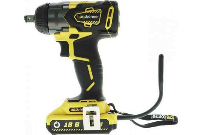 Гайковерт удар.б/щ, (18В,3скор,2ак Li-Ion 2,4Ач,350Нм,1/2",зар 1ч,Unibattery) Hanskonner