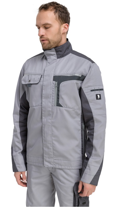 Куртка мужская №2020 св.серый/т.серый