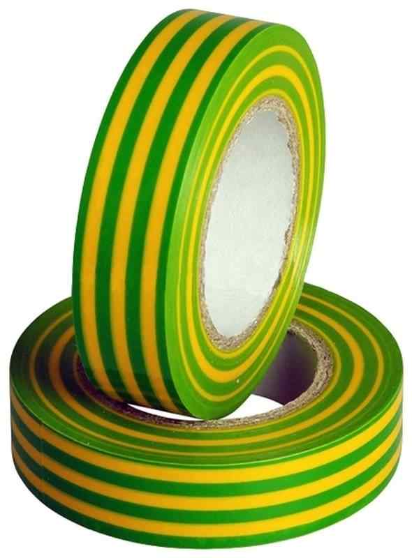 Изолента 15мм/10м (от–50°С до +80°С) желто-зеленая арт 10256 "SafeLine" 