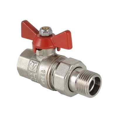 Кран шаровый 3/4" Вн-Нр с полусгоном, бабочка VT.227 VALTEC