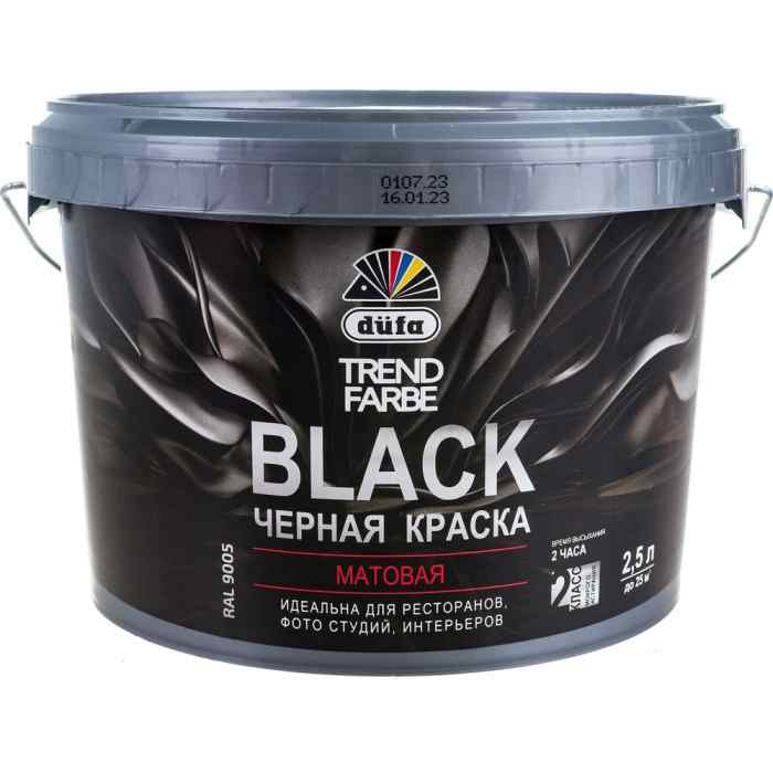 Краска ВД Dufa TREND FARBE  BLACK, RAL 9005 (черная) 2,5л