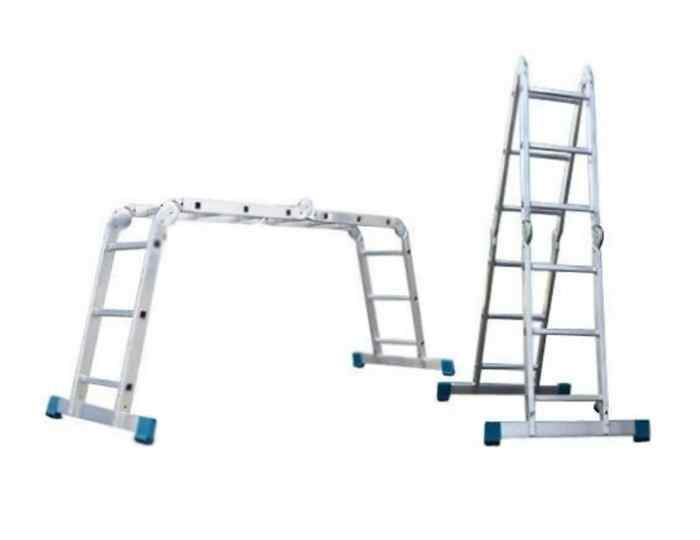 Лестница-трансформер алюминиевая Алюмет Т444  (4 секции, 4 ступени) 1220/2330/4660-14,9 кг 