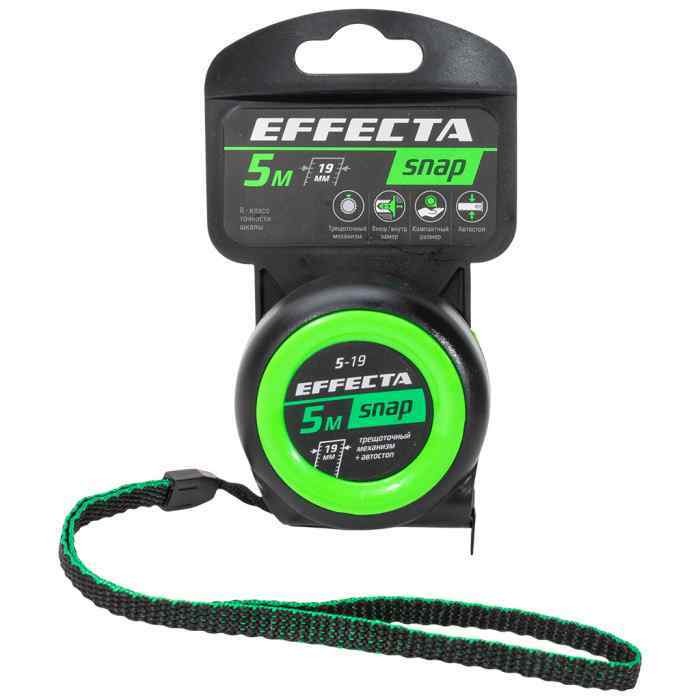 Рулетка EFFECTA SNAP, автостоп,   5 м  /  25 мм