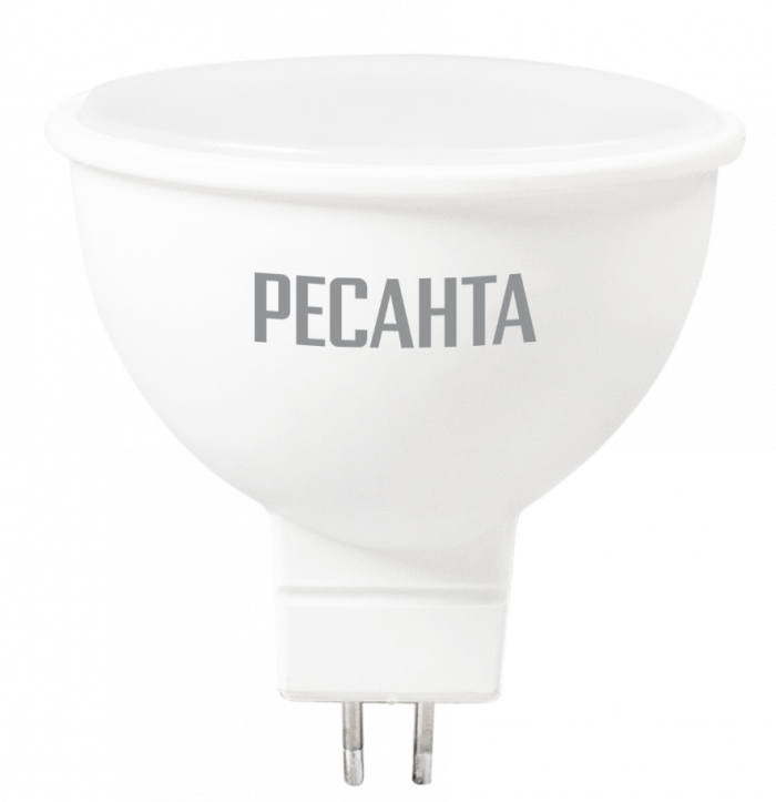 Лампа 7W 230V GU5.3 4000К MR16 светодиодная РЕСАНТА