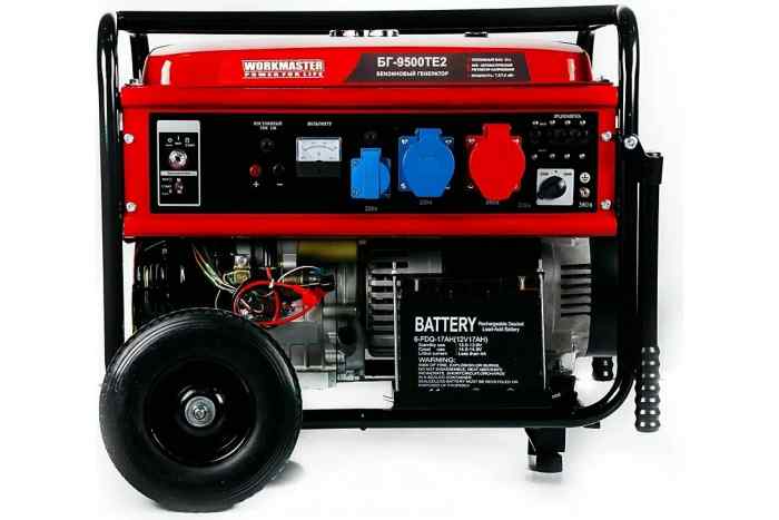 Генератор бензиновый WorkMaster БГ-9500ТE2