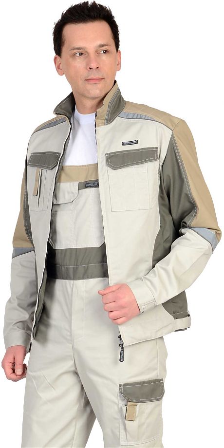 Куртка мужская "СИРИУС-КАСПИЙ" молочная с оливой и песочным и СОП 