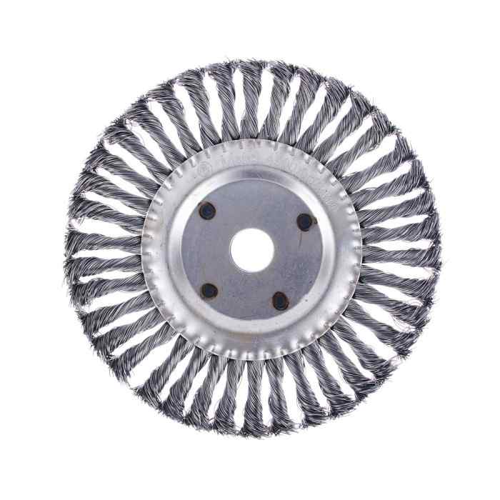 Щетка по металлу для УШМ 200*22 крученая дисковая ЕРМАК