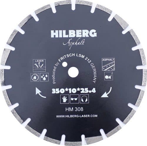 Диск алмазный отрезной Hard Materials Лазер асфальт (350х25.4х10 мм) Hilberg