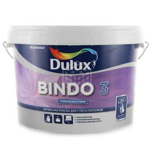 Краска для стен и потолков 1л BINDO-3 латексная матовая