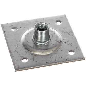 Пластина опорная 60х60х2,0 мм с гайкой М10