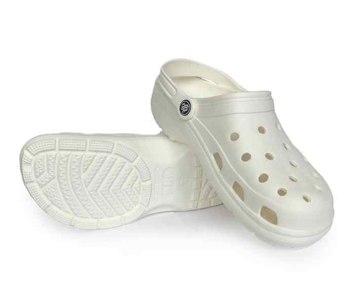 Сабо ЭВА с перфорацией с ремешком цв. белый