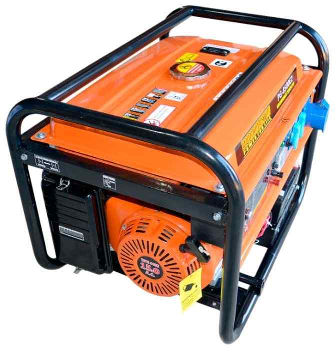 Генератор бензиновый WorkMaster БГ-8500E2 (1 фазный, 6.0/6.5кВт, 25л, 74кг, электро стартер, колеса)