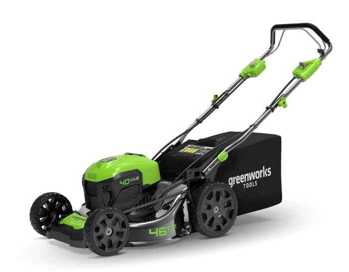 Газонокосилка аккумуляторная Greenworks, 40В, 46см, самоходная, бесщеточная, без АКБ и ЗУ
