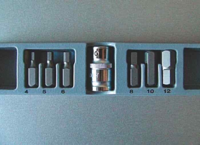 Набор бит 7 пр. шестигранники 4-12мм/СЕРВИС КЛЮЧ