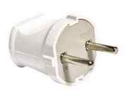 Вилка прямая б/з 6А 250В белая   Универсал А113