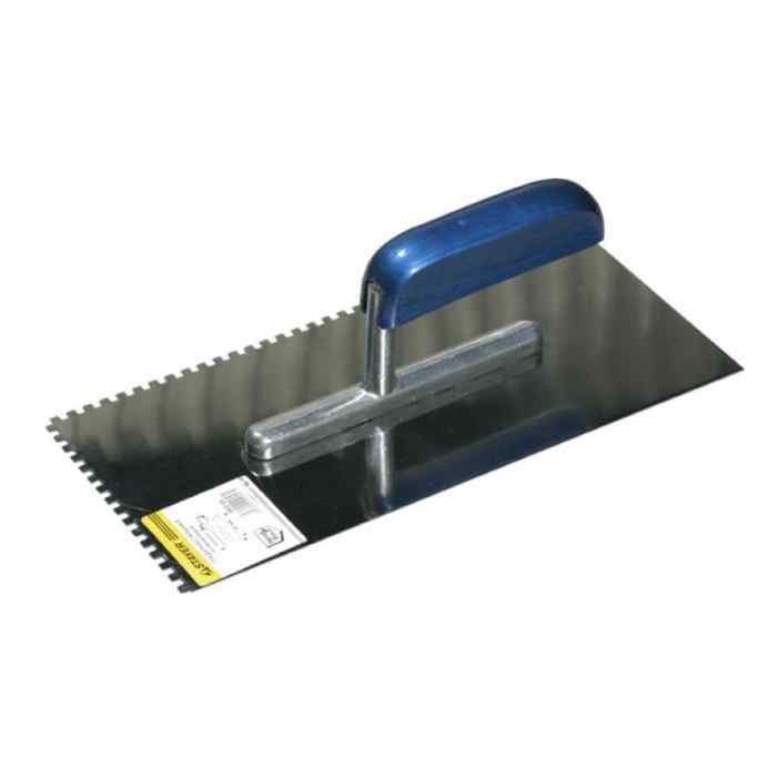 Гладилка штукатурная 130х280 мм зубчатая 8х8 мм, нержавеющая с деревянной ручкой STAYER Profi