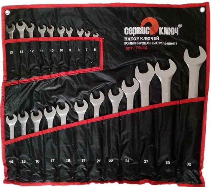Набор ключей комбинированных 6-32мм, 22 пр. в сумке