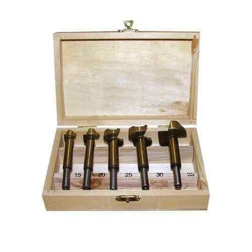 Набор сверл по дереву Форстнера из 5шт. в деревянной коробке /Энкор