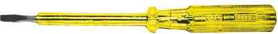 Отвертка индикаторная, желтая ручка, 100-500 В, 190 мм КУРС