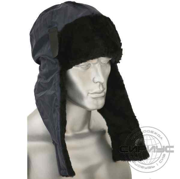 Шапка-ушанка "Евро" черная, Оксфорд