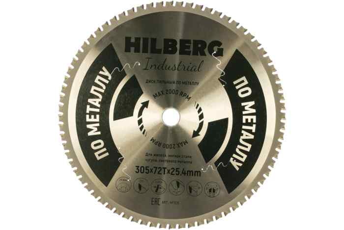 Диск пильный HILBERG 305×72T-25,4 Industrial TOP Металл 830305