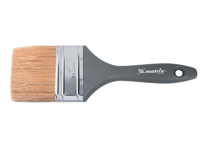 Кисть плоская "Евро" 2 ,натуральная щетина,пласт.ручка MATRIX