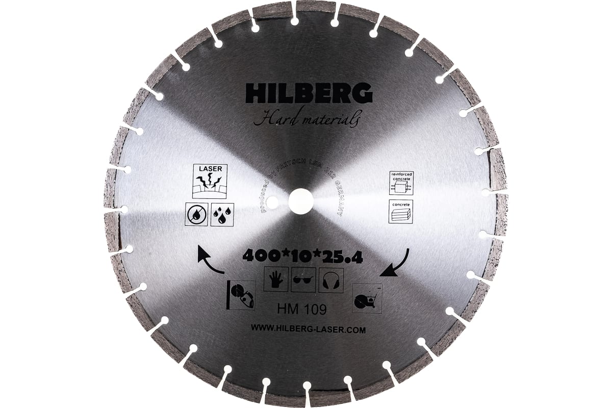 Диск алмазный отрезной сегментный Hard Materials Laser (400x25.4 мм) Hilberg