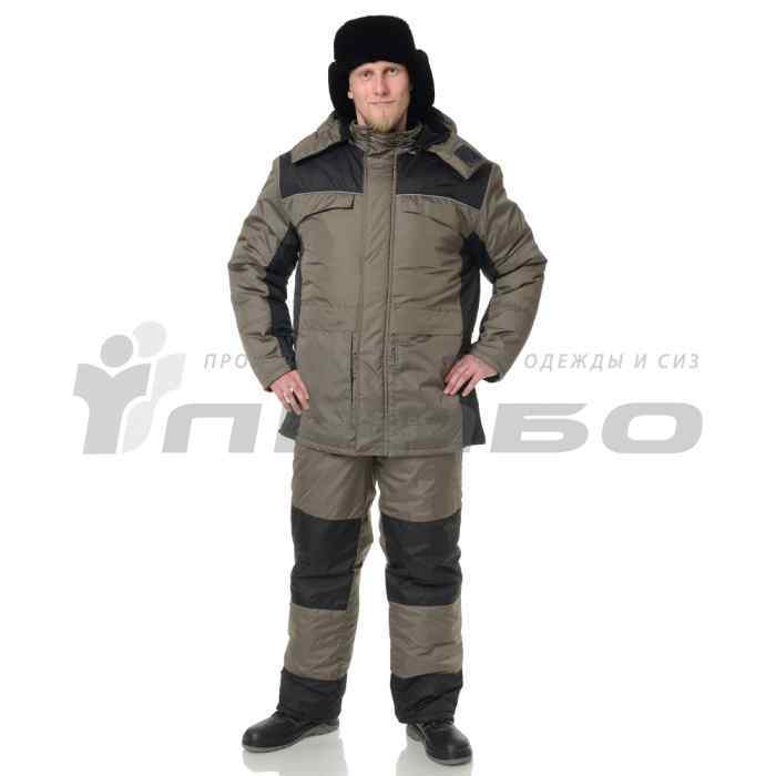 Костюм мужской утепленный "Универсал" хаки/чёрный