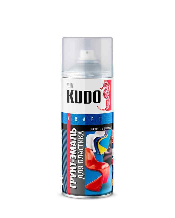 Грунт-эмаль для  пластика серая 520 мл. KUDO-6001