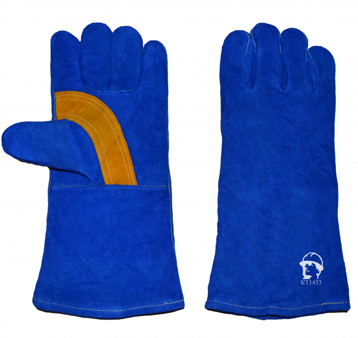 Краги "РосМарка" зимние особо прочные,KEVLAR. 35 см (1453), (синий/желтый), иск. мех