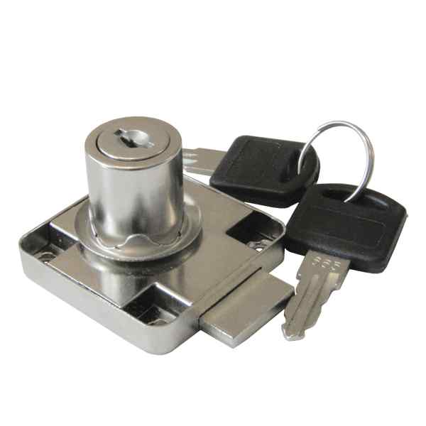 Замок мебельный LOCK.138.CR, прямоугольный хром D19х22 (4578)