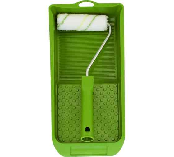 Набор: валик зеленые полосы, микрофибр. 100ммх5, бюгель изогнутый, ванночка 29cm COLOR EXPERT
