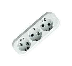 Колодка с/з 3 гн. белая, АВС-пластик Е303 Универсал