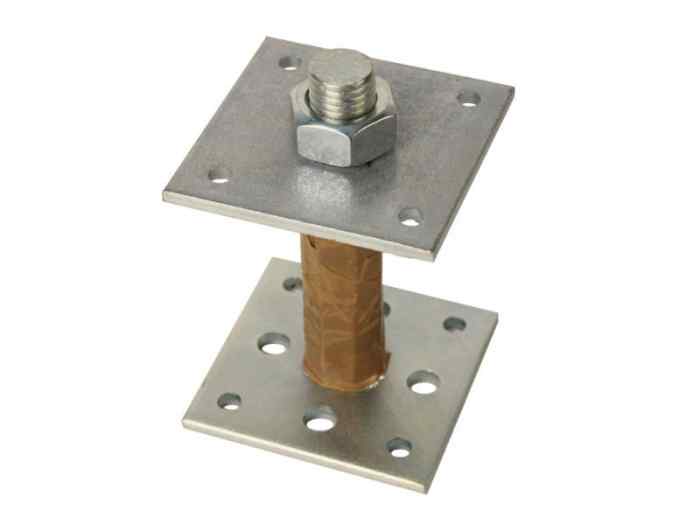 Лифт регулировочный 100*100*6,0 мм со шпилькой  М24 Н=150 мм, цинк (шт)