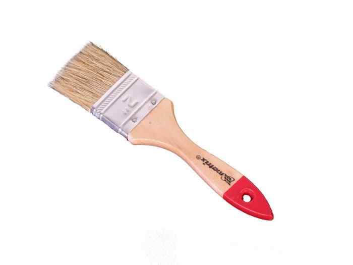 Кисть плоская "Стандарт" 2" 50мм, натуральная щетина, деревянная ручка MATRIX