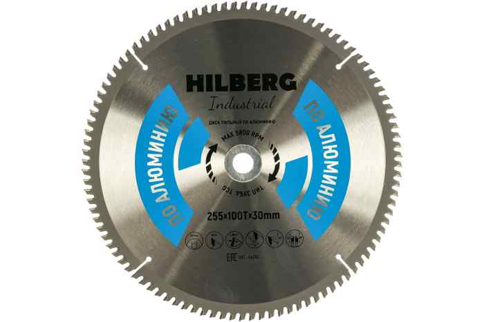Диск пильный HILBERG 255×100T-30 Industrial Алюминий