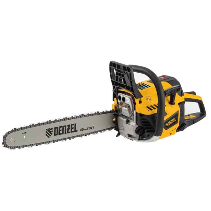 Бензопила Denzel DS-5218, шина 45 см, 52 см3, 3 л.с, шаг 0,325, паз 1,5 мм, 72 звена
