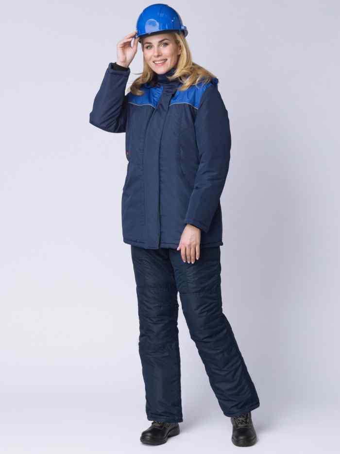 Куртка зимняя женская Снежана (тк.Таслан), т.син/васильковый