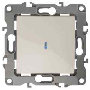 Выключатель с подсветкой, 10АХ-250В, IP20, Эра12, слоновая кость 12-1102-02