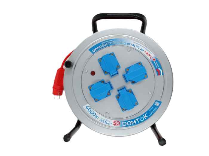 Удлинитель КГ 3х2,5 4гн 50м 16А, IP44, 4кВт на метал. катушке с защ. крышкой АРКТИК 