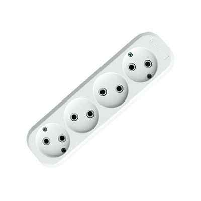 Колодка б/з 4 гн. белая, АВС-пластик Е204 Универсал